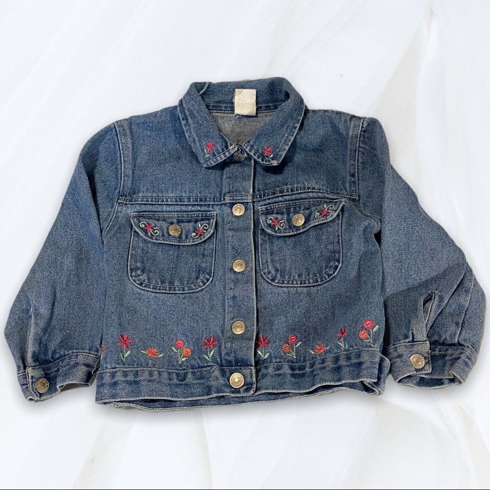 Vintage Floral Embroidered Jean Jacket (4) Nannette